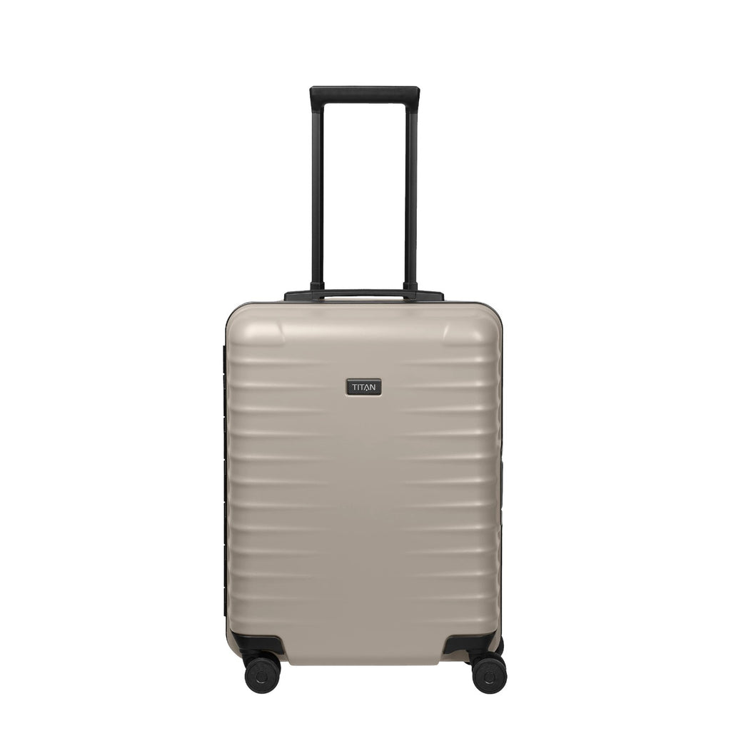 Lieblingstasche OVERSEAS 4w Trolley S20 in beige with a hard shell, telescopic handle, and four spinner wheels.