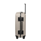 Lieblingstasche OVERSEAS 4w Trolley M+ in beige with side TSA lock and four wheels, side view