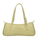 Lieblingstasche pale green leather baguette shoulder bag with adjustable strap and gold hardware