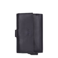 Lieblingstasche Pero C-Three E-Cage SV8 black leather cardholder with snap closure and embossed logo.