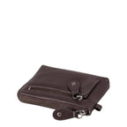 Lieblingstasche Physalis dark brown leather coin purse with a secure zippered pocket and metal hardware details.