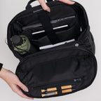 Lieblingstasche Pro Pack black backpack interior with laptop compartment, organizer pockets, and pen holders