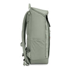 Lieblingstasche Pro Pack sage green laptop backpack with side mesh pocket and ergonomic straps, side view