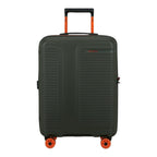Lieblingstasche PRODIVER HS Spinner 55/20 Exp carry-on suitcase in dark green with vibrant orange wheels and handle