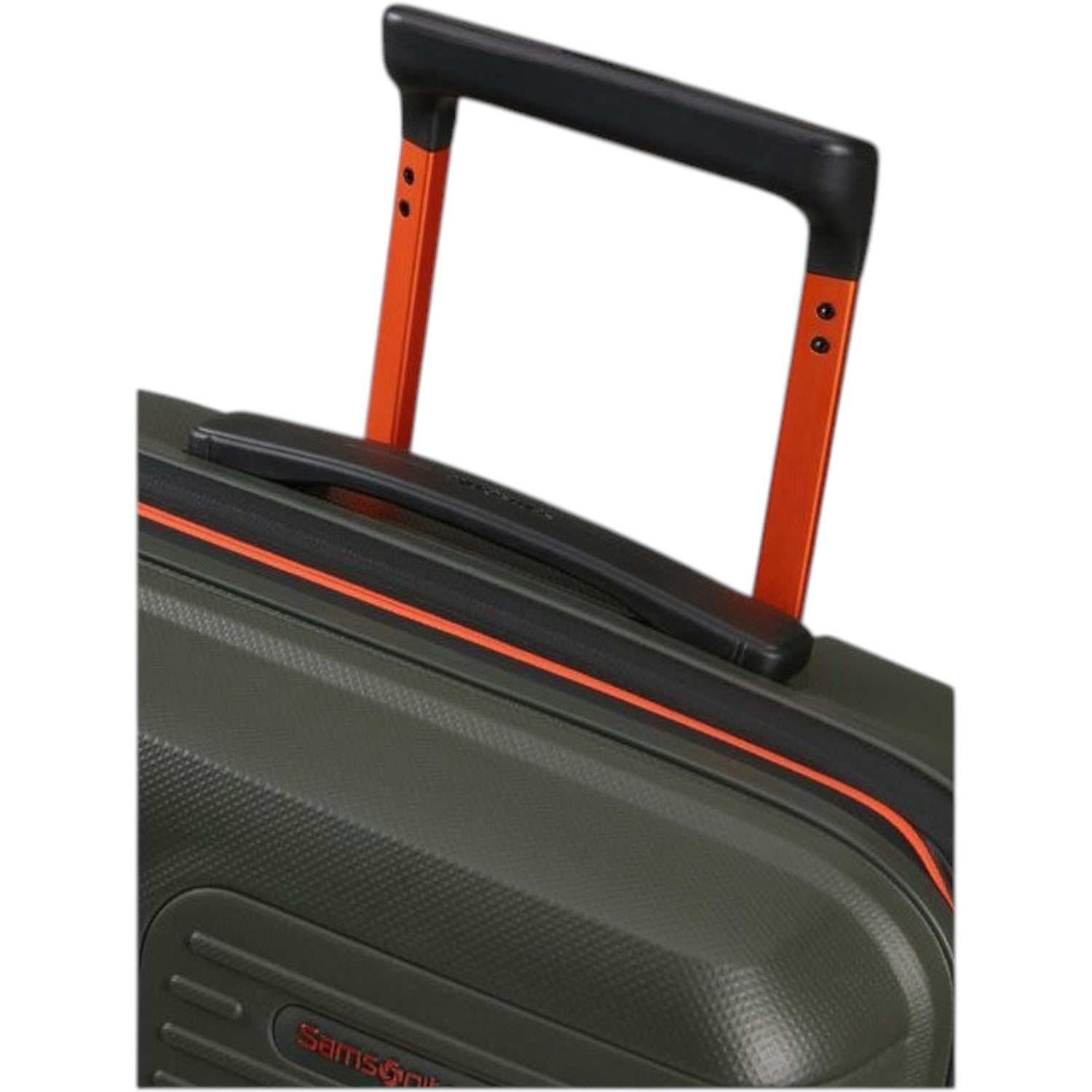 Lieblingstasche PRODIVER HS Spinner 55/20 Exp suitcase featuring a dark green hard shell and bright orange handle