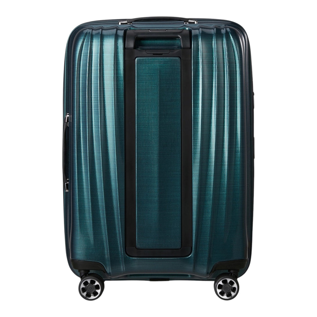 Lieblingstasche PRODIVER HS Spinner 75/28 Exp suitcase in metallic teal with a hard shell and four spinner wheels.