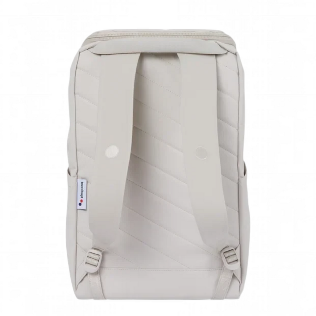 Lieblingstasche Purik backpack in light beige with quilted diagonal pattern and adjustable shoulder straps
