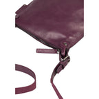 Lieblingstasche Mrs. Chocolate Cookie purple leather crossbody bag with zipper detail and adjustable strap
