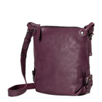 Lieblingstasche Mrs. Chocolate Cookie purple leather crossbody bag with adjustable strap and silver hardware