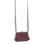 Lieblingstasche Mrs. Whoopie Pie dark purple leather crossbody bag with a vintage kiss-lock clasp and back zipper