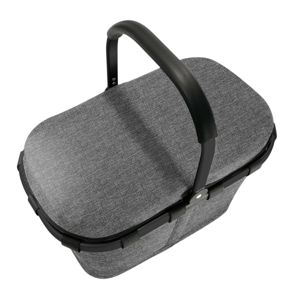Lieblingstasche reisenthel Carrybag Iso grey insulated shopping basket with black aluminium frame and zipper lid