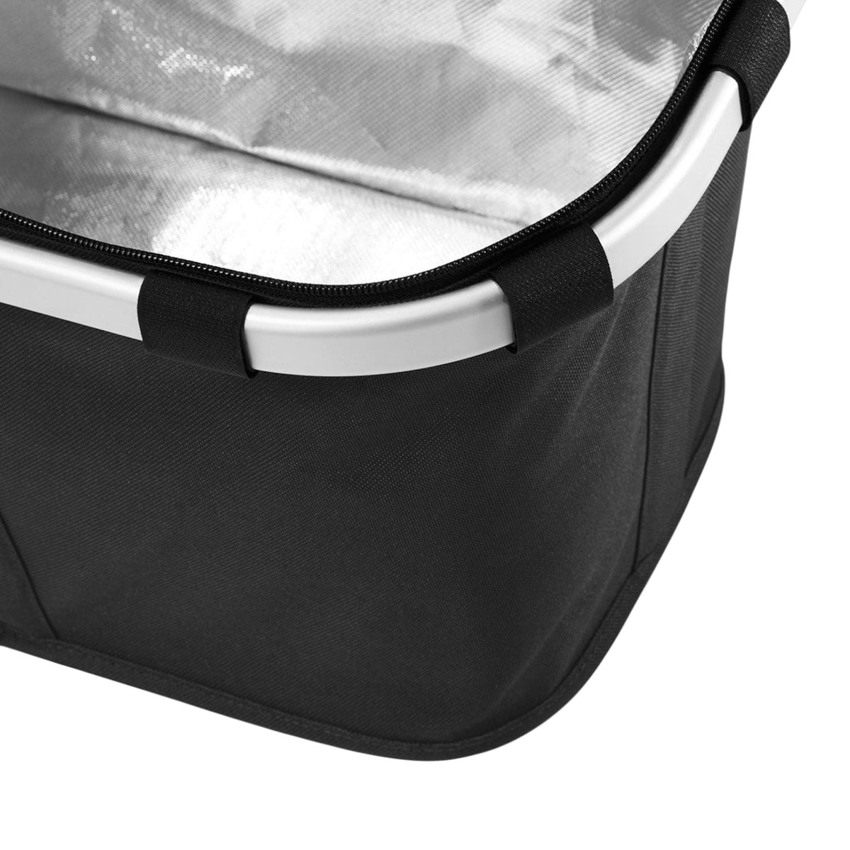 Lieblingstasche reisenthel Carrybag Iso shopping basket in black with silver thermal lining and aluminum frame