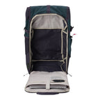 Lieblingstasche Roll Pack 2.0 backpack in dark green and purple with open main compartment and laptop sleeve