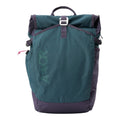 Lieblingstasche Roll Pack 2.0 backpack in teal and dark purple with a roll-top closure and front buckle detail.
