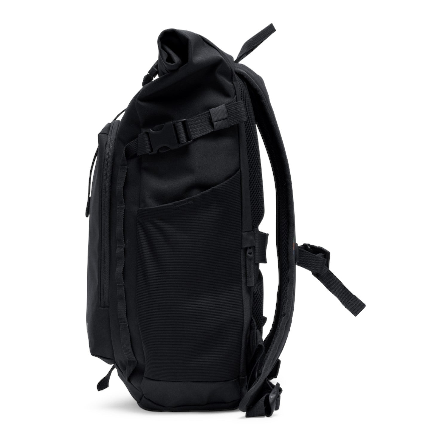 Lieblingstasche Rolltop Adventure black backpack with buckle closure and side pocket
