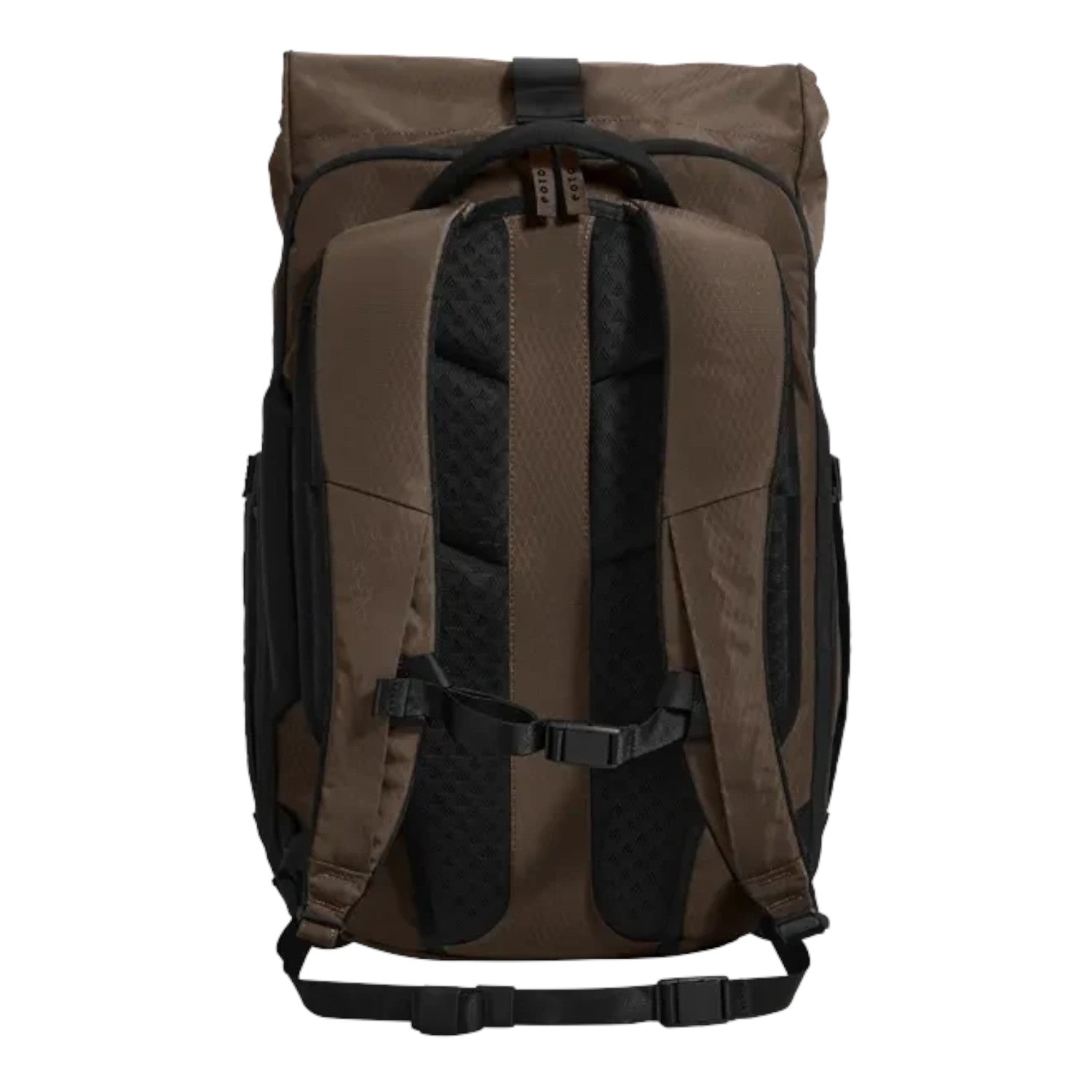 Lieblingstasche Rolly32 brown rolltop backpack with padded shoulder straps and breathable back panel