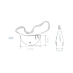 Lieblingstasche Roop white crescent crossbody bag with dimensions 33cm by 15cm by 10cm shown in technical drawing