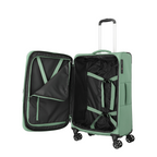 Lieblingstasche Kick Off medium expandable trolley suitcase in sage green with four wheels and open interior