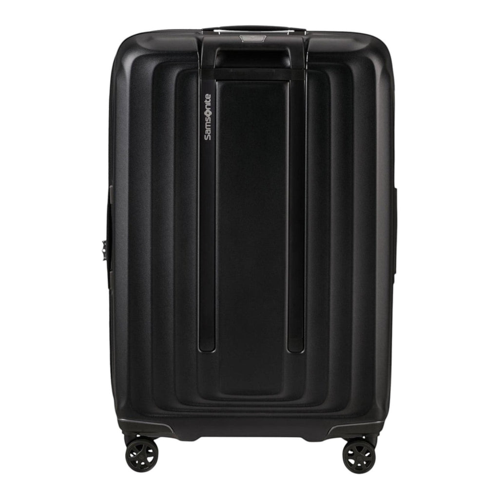 Lieblingstasche Samsonite NUON Spinner 69/25 black hardshell suitcase with four silent wheels and TSA lock.
