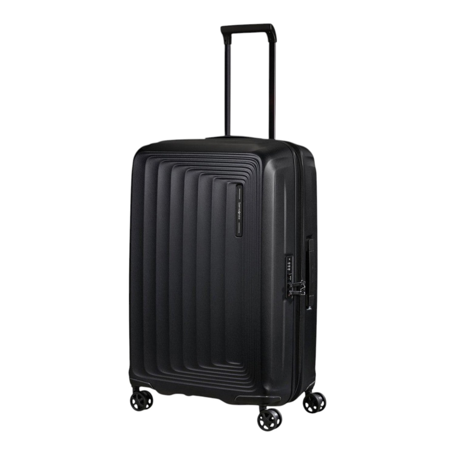 Lieblingstasche Samsonite NUON Spinner 69/25 black hard shell suitcase with TSA lock and four spinner wheels