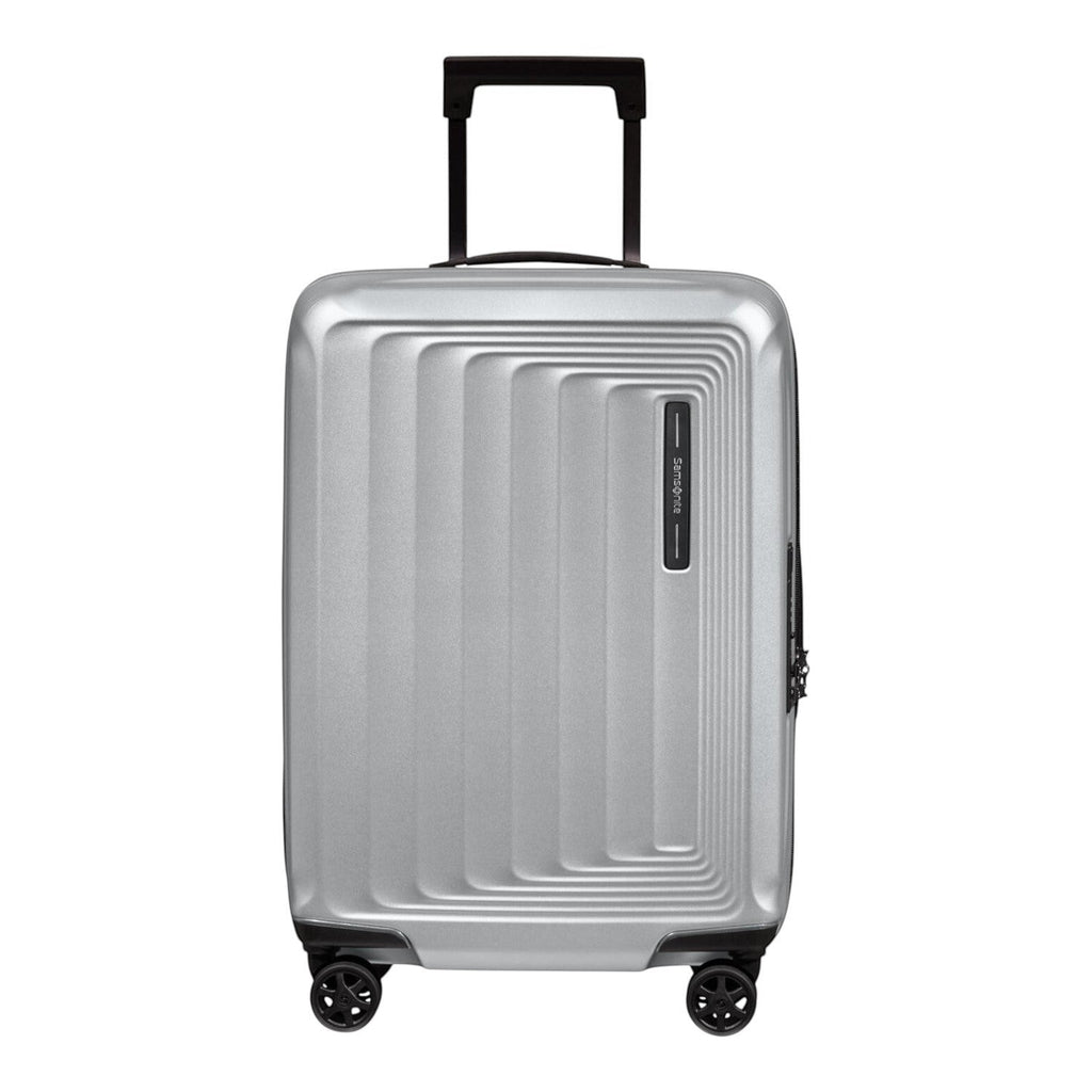 Lieblingstasche Samsonite Nuon silver hardshell spinner suitcase with TSA lock and four wheels