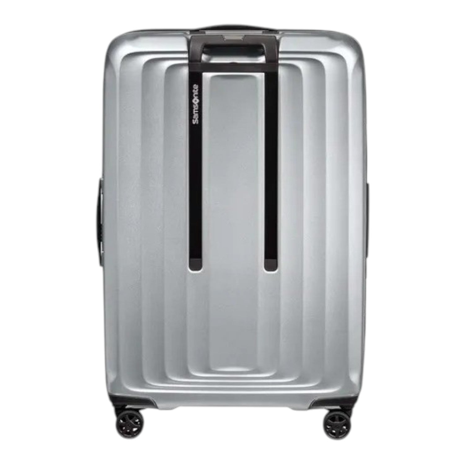 Lieblingstasche Samsonite Nuon Spinner 69/25 hard shell suitcase in silver with telescopic handle and four wheels