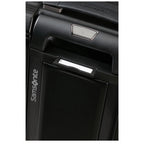 Lieblingstasche Samsonite NUON Spinner suitcase handle and integrated address tag detail in black