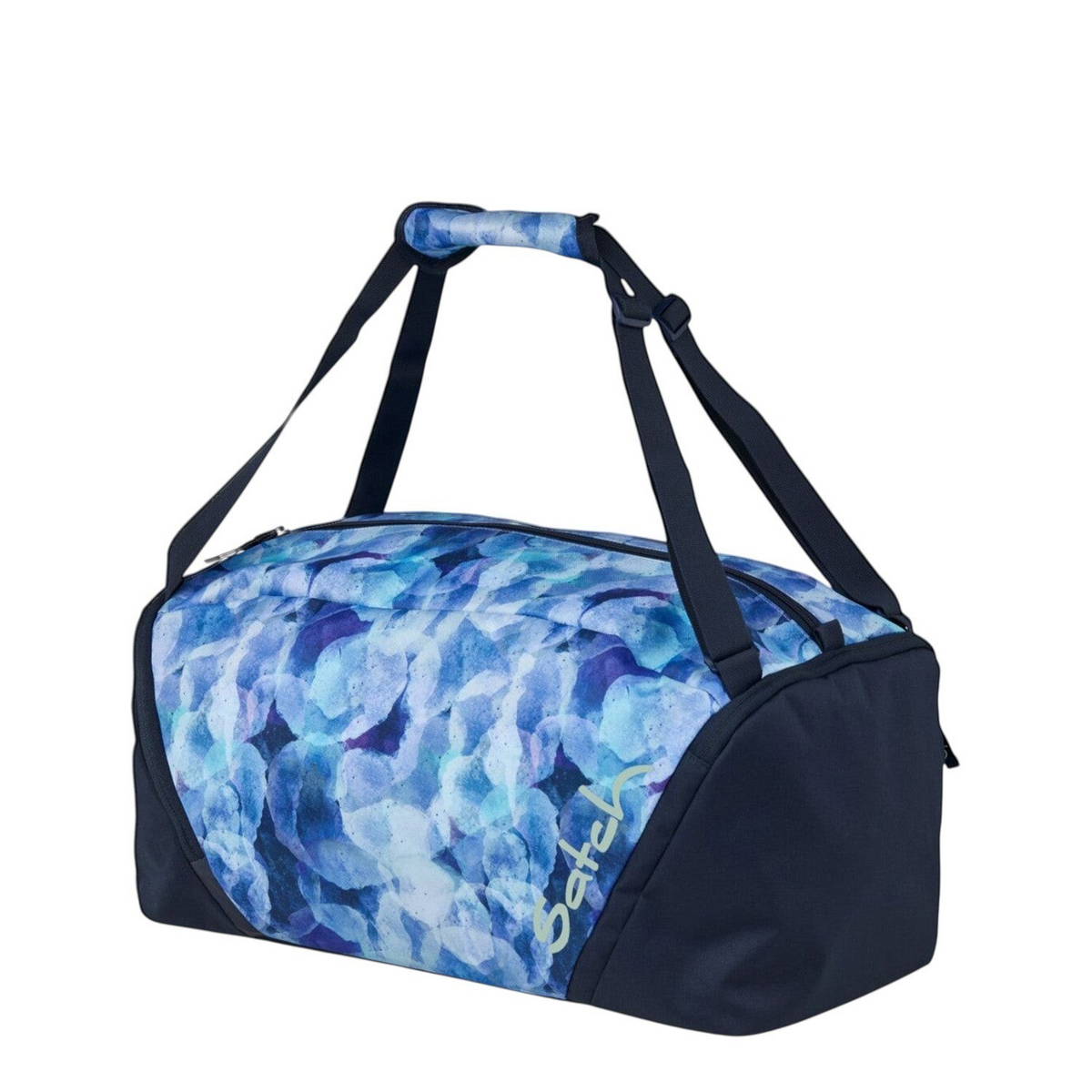 Lieblingstasche satch sports bag in blue floral pattern with separate shoe compartment and versatile carry straps