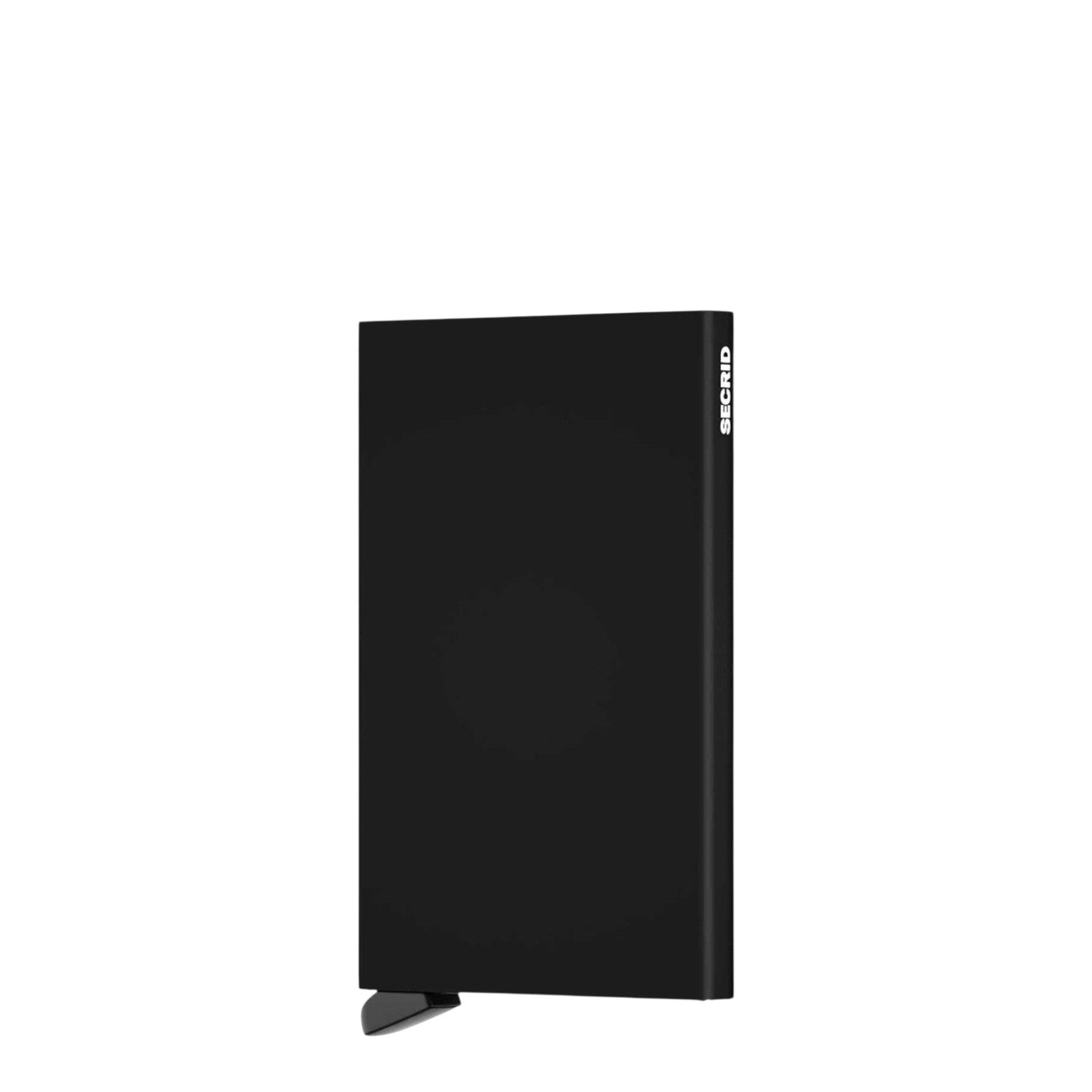 Lieblingstasche Secrid Cardprotector in matte black aluminum, a slim RFID-blocking credit card holder.
