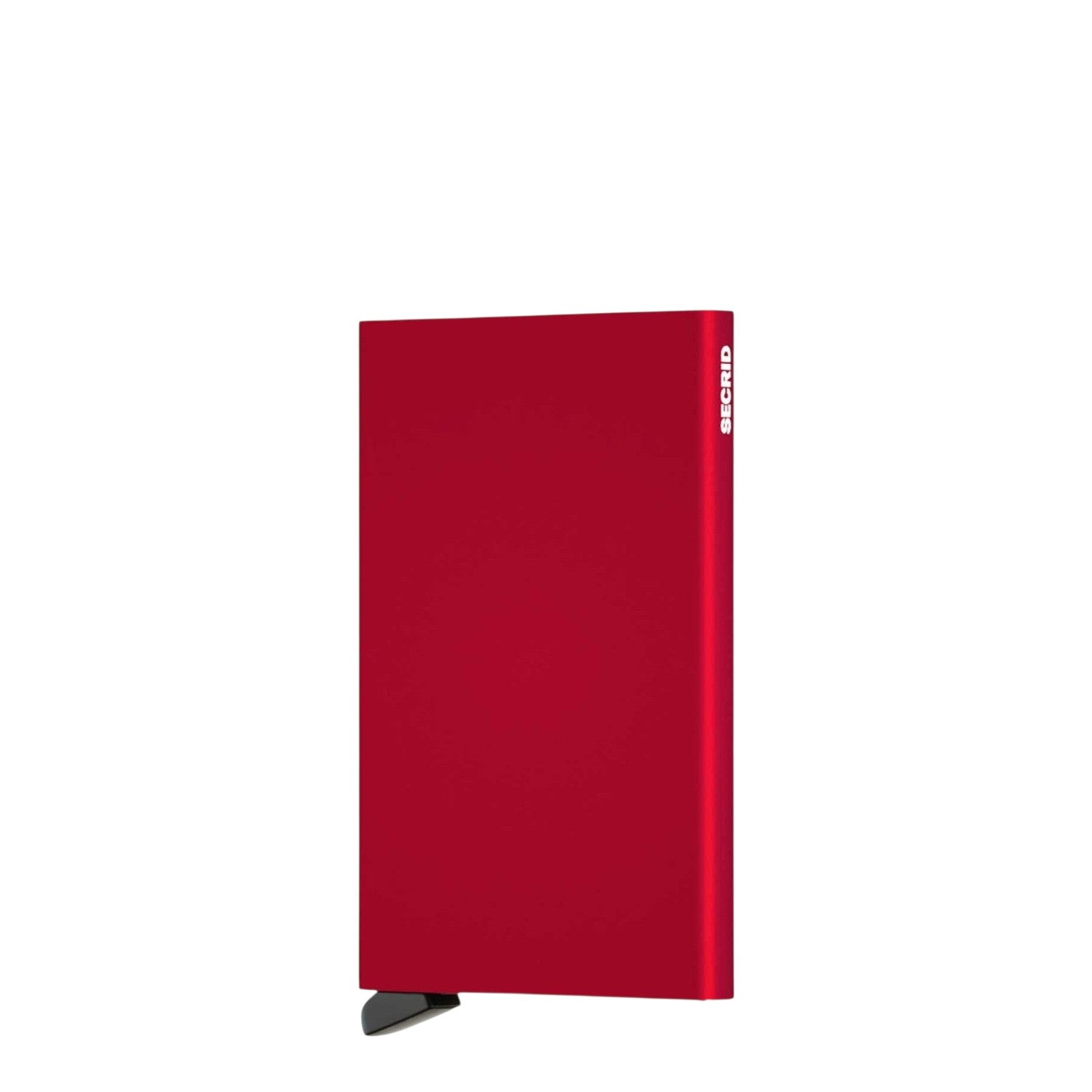 Lieblingstasche Secrid Cardprotector in vibrant red aluminium, featuring a sleek, minimalist RFID-blocking design.