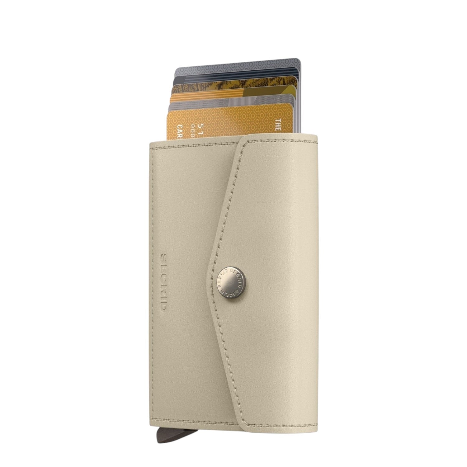 Lieblingstasche Secrid Envelope wallet in beige leather with a snap button closure and integrated card protector