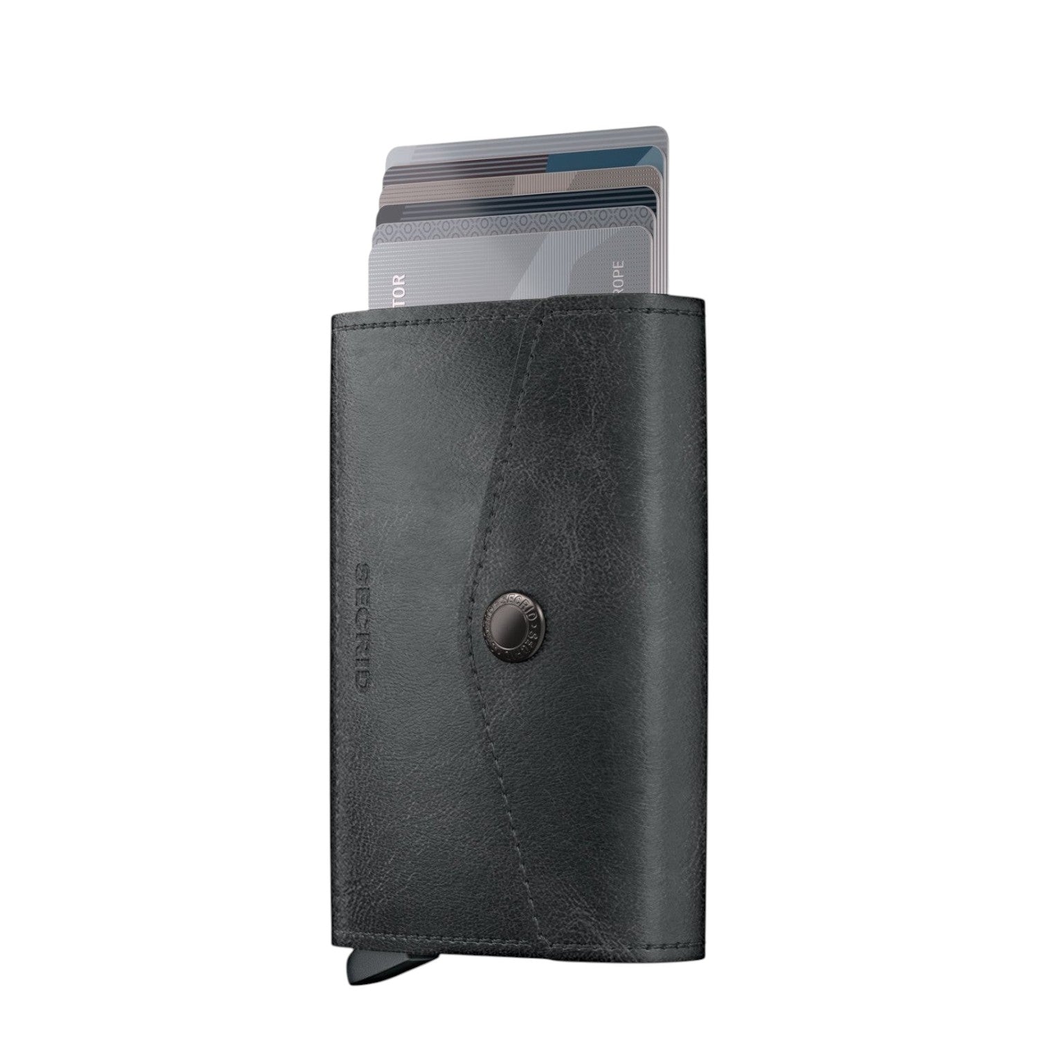 Lieblingstasche Secrid Envelope vintage black leather wallet with RFID card protector and snap button closure