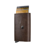 Lieblingstasche Secrid Envelope vintage brown leather wallet with card protector and snap button closure
