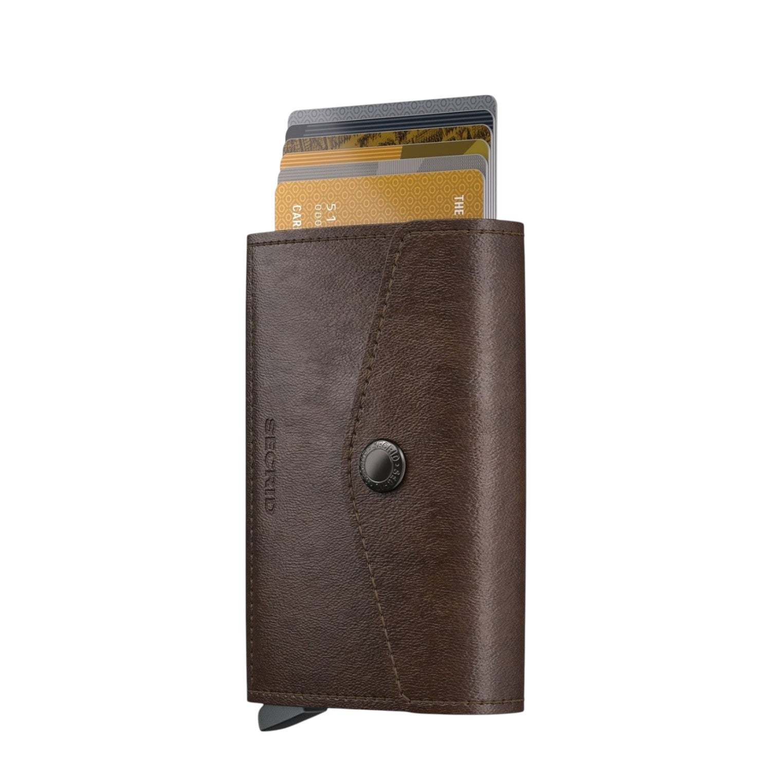 Lieblingstasche Secrid Envelope vintage brown leather wallet with card protector and snap button closure