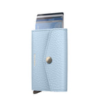 Lieblingstasche Secrid Envelope Pebble wallet in light blue textured leather with snap button and card protector