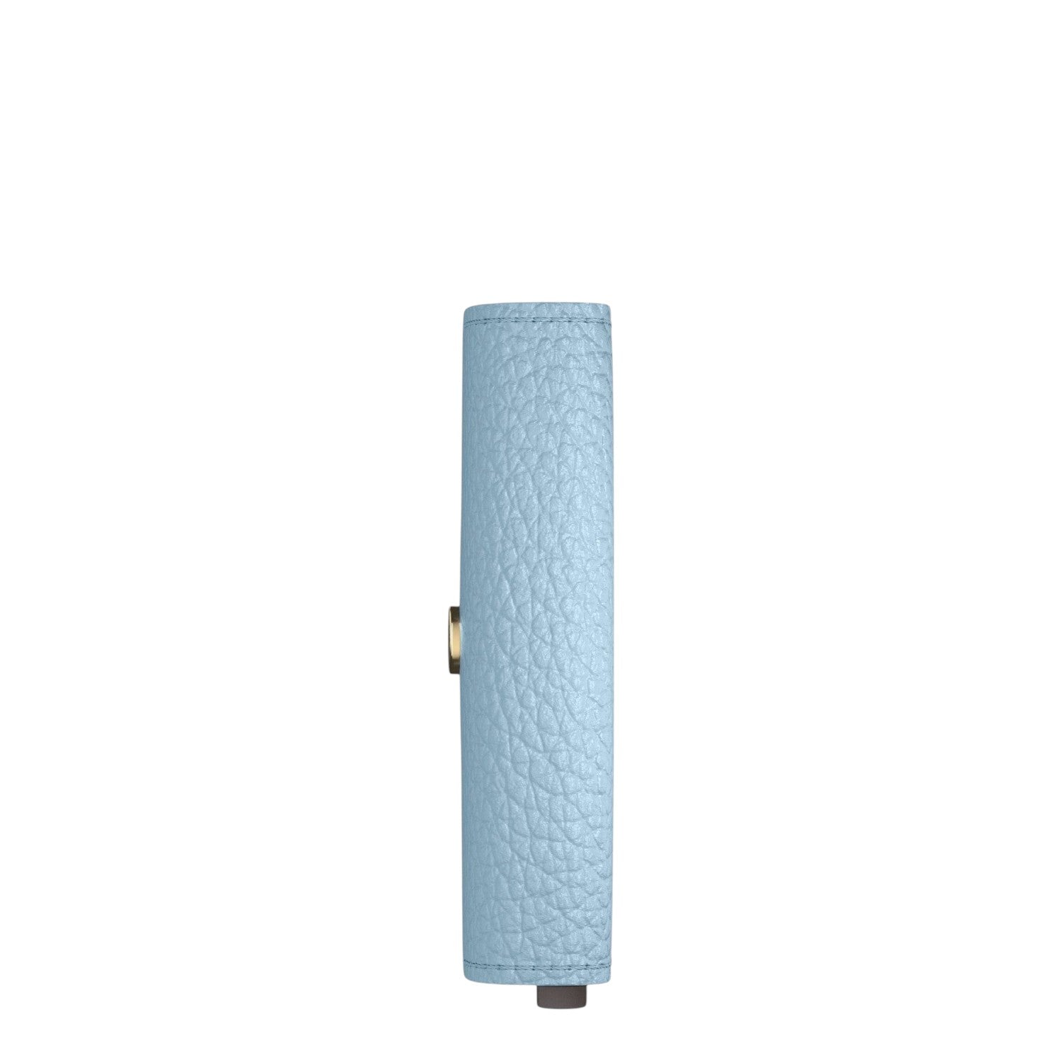 Lieblingstasche Secrid Envelope Pebble wallet in light blue textured leather with a side view and snap button