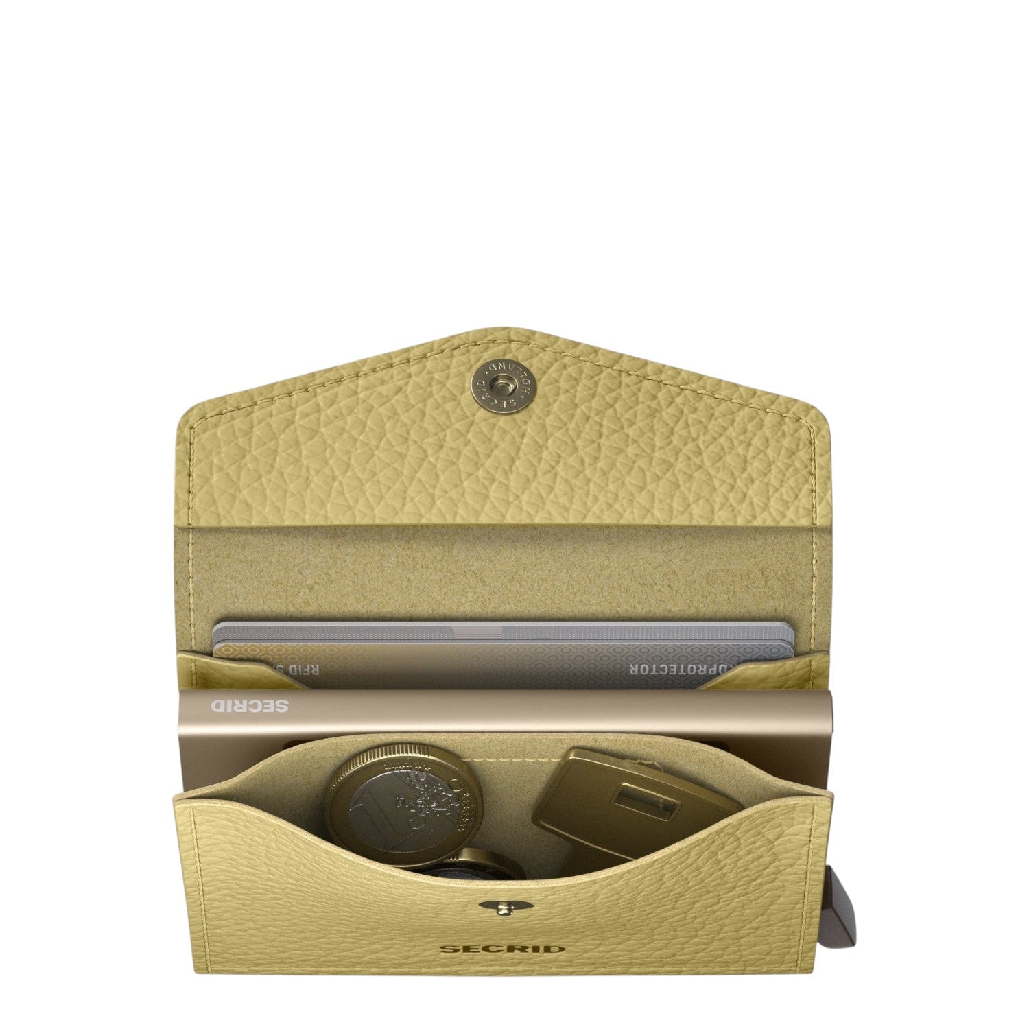 Lieblingstasche Secrid Envelope Pebble wallet in yellow leather with RFID card protector and coin compartment