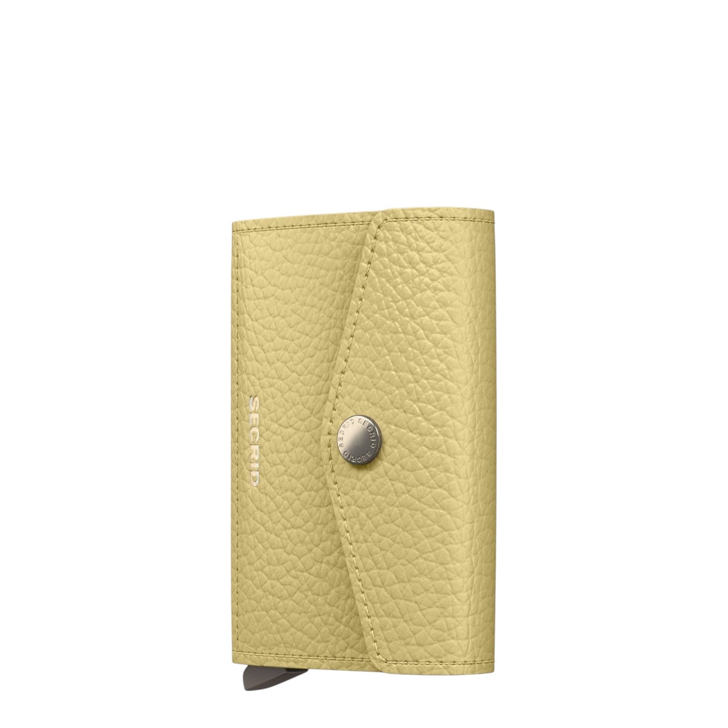 Lieblingstasche Secrid Envelope Pebble wallet in light yellow textured leather with a snap button closure