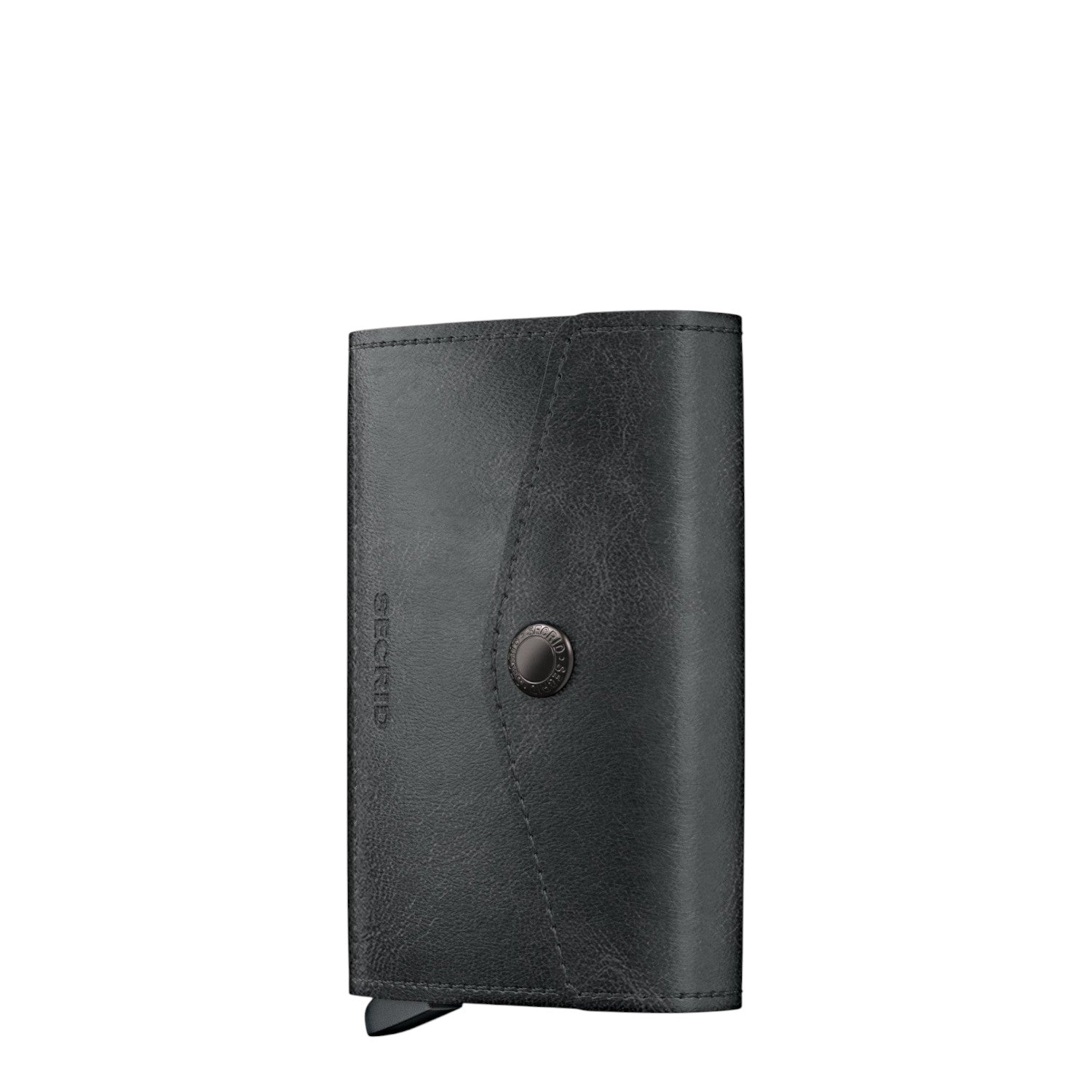 Lieblingstasche Secrid Envelope Vintage leather wallet in black with a snap button closure and card protector.