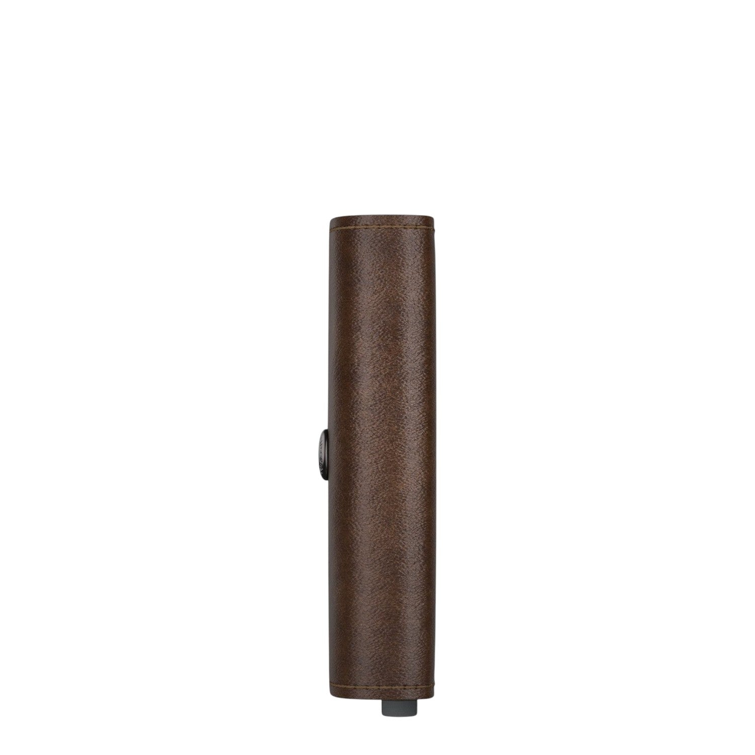 Lieblingstasche Secrid Envelope Vintage leather wallet in brown with a snap button closure, side profile view.