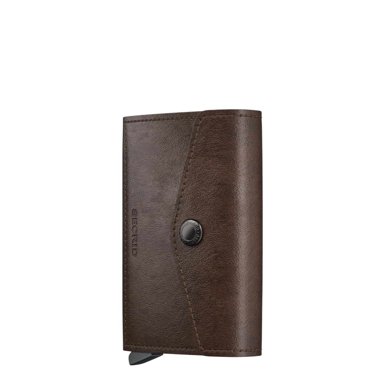 Lieblingstasche Secrid Envelope Vintage brown leather wallet with snap button closure and card protector mechanism