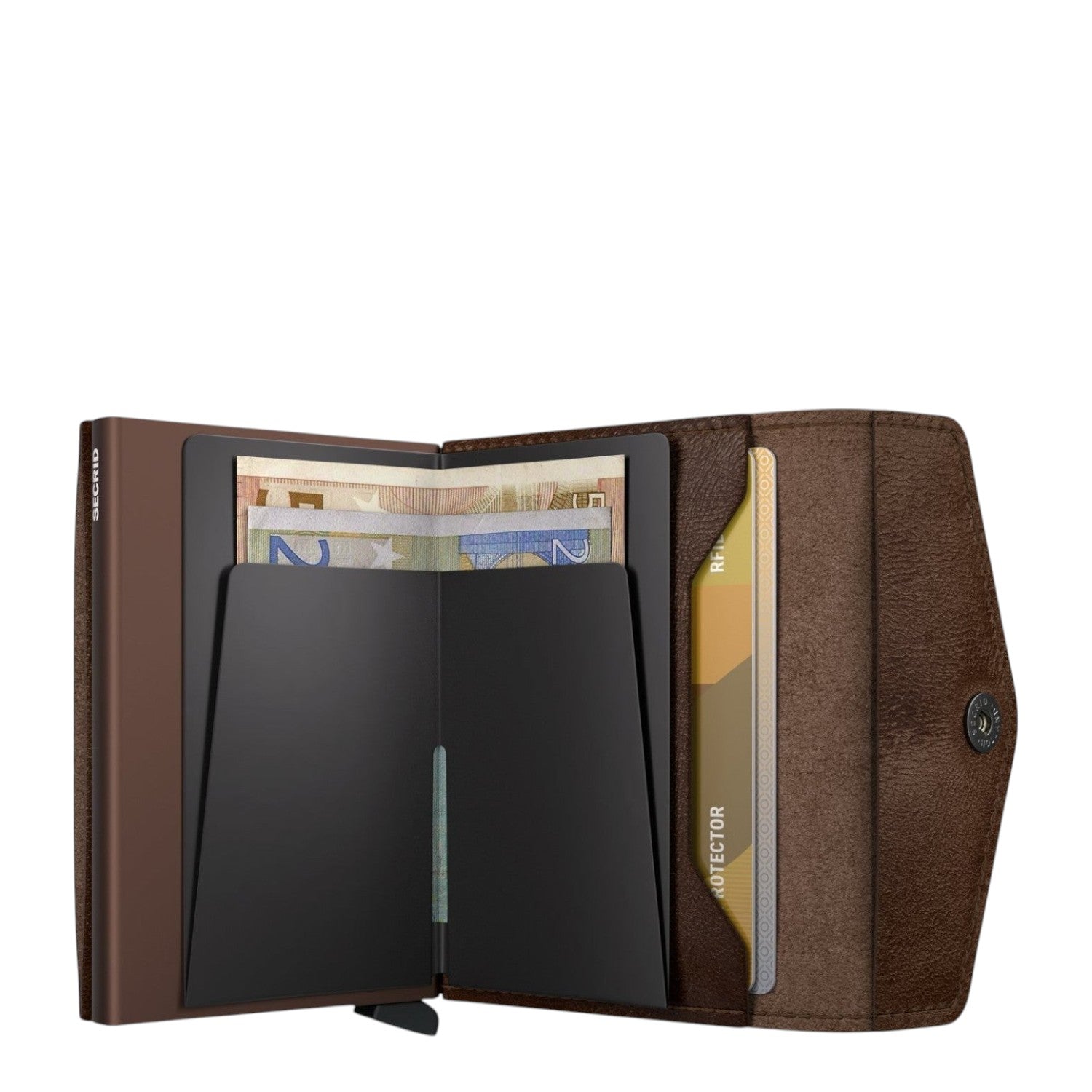 Lieblingstasche Secrid Envelope Vintage leather wallet with RFID card protector and button closure in brown