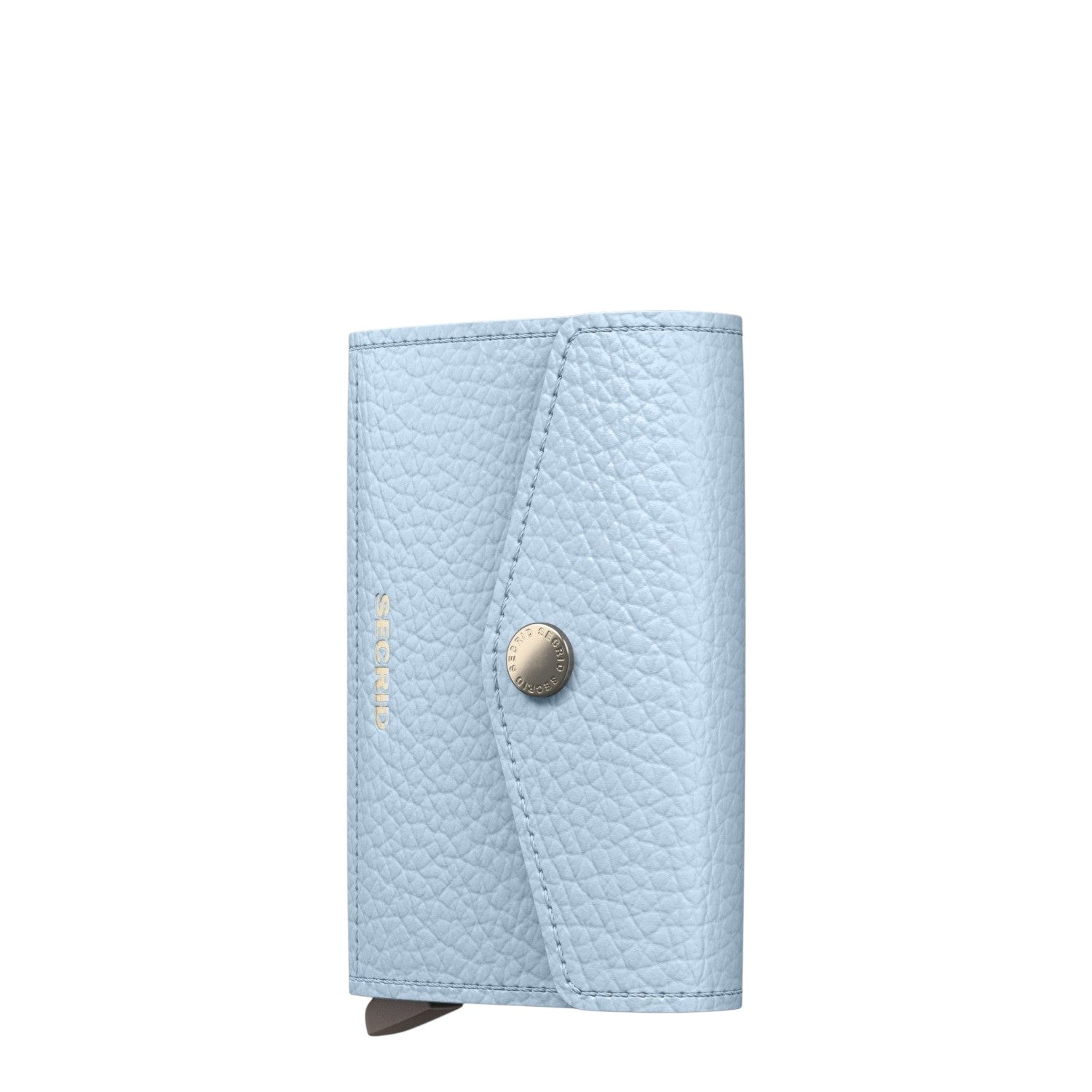 Lieblingstasche Secrid Envelope wallet in light blue pebble leather with a secure snap button closure