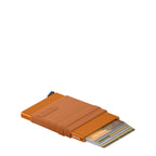 Lieblingstasche Secrid Flexwallet in orange with elastic powernet textile sleeve and RFID-protected card holder