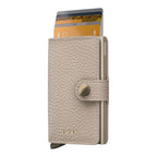 Lieblingstasche Secrid Miniwallet in beige pebble leather with aluminium card protector and snap button closure