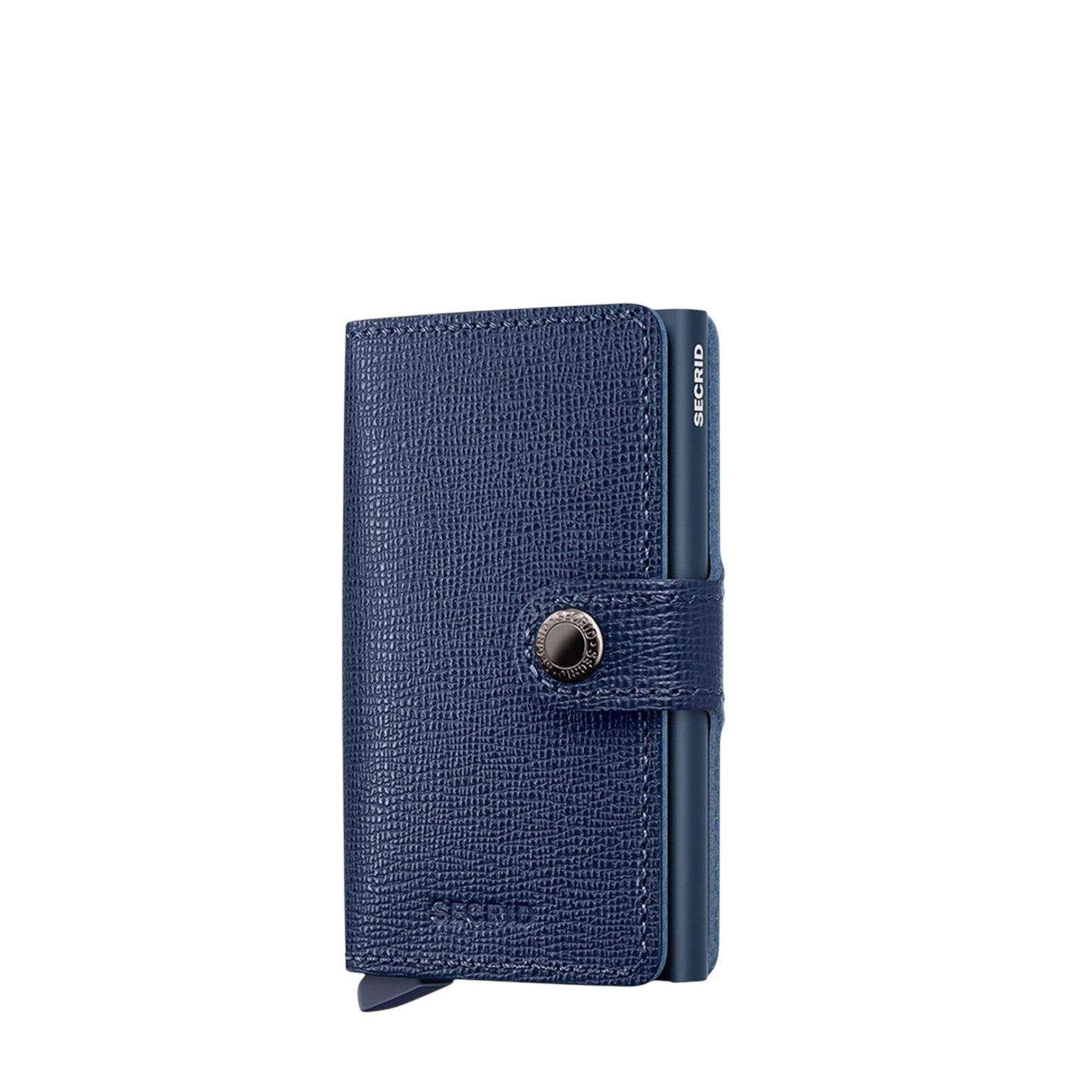 Lieblingstasche Secrid Miniwallet Crisple in dark blue textured leather with RFID protection and snap button closure