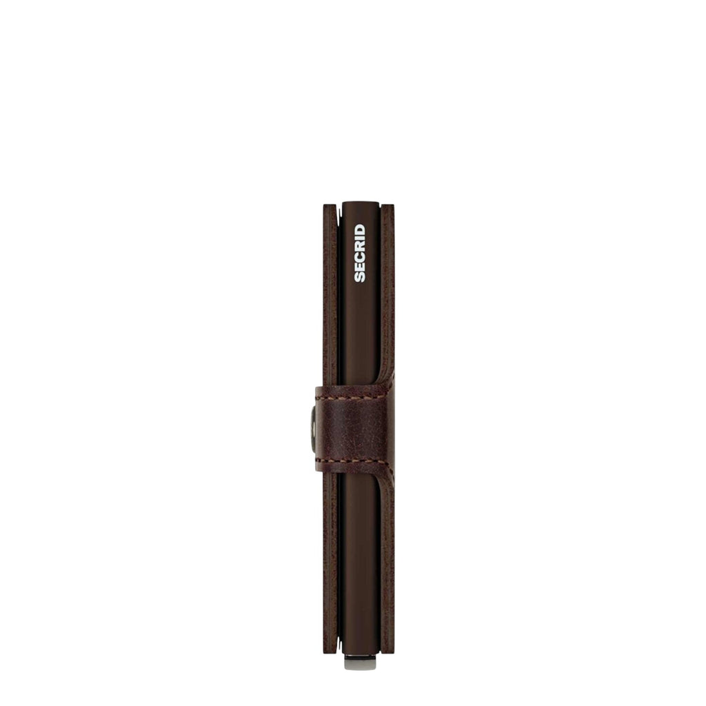 Lieblingstasche Secrid Miniwallet Vintage in dark brown leather with RFID protection, side view