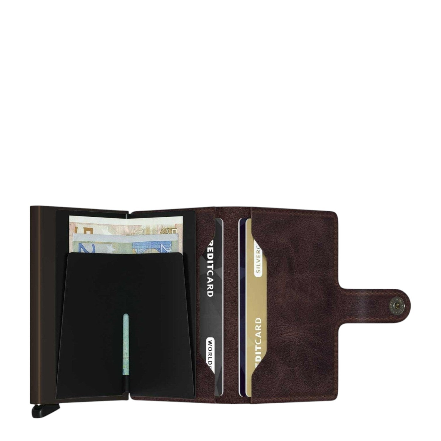 Lieblingstasche Secrid Miniwallet in brown vintage leather with RFID-protected card holder and cash compartment