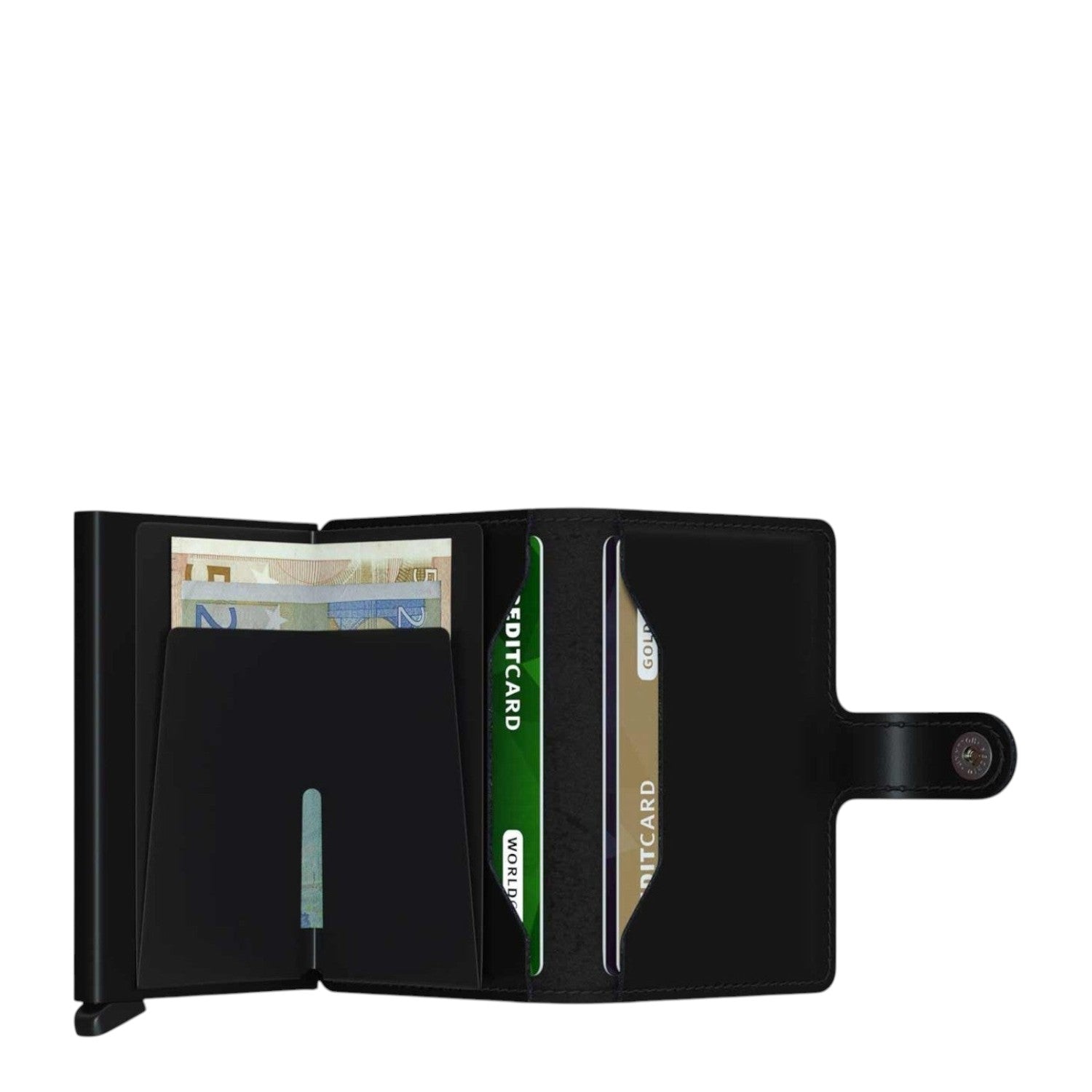Lieblingstasche Secrid Miniwallet Matte in black leather with card protector mechanism and cash storage