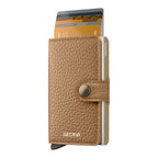 Lieblingstasche Secrid Miniwallet Pebble in beige leather with aluminium card protector and snap button closure